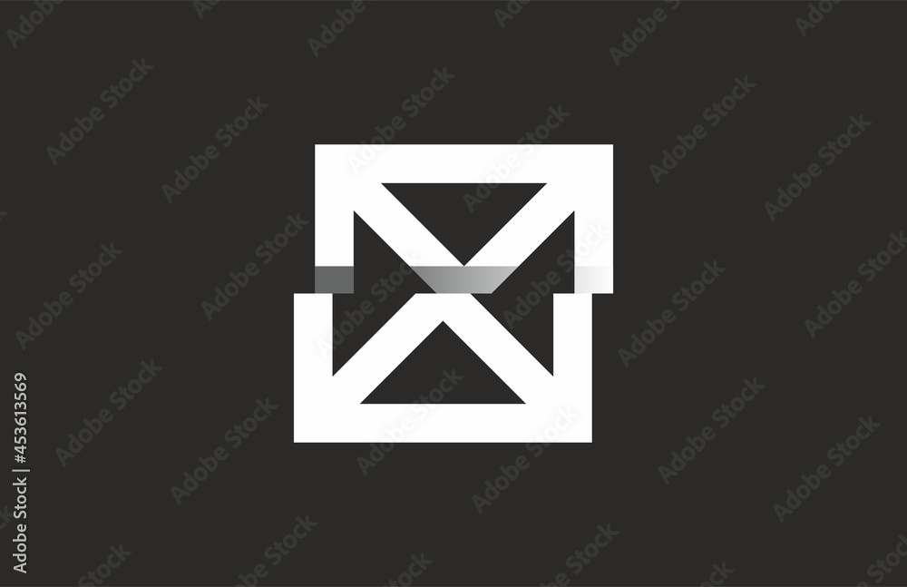 Letter X Square 3D Ambigram Logo