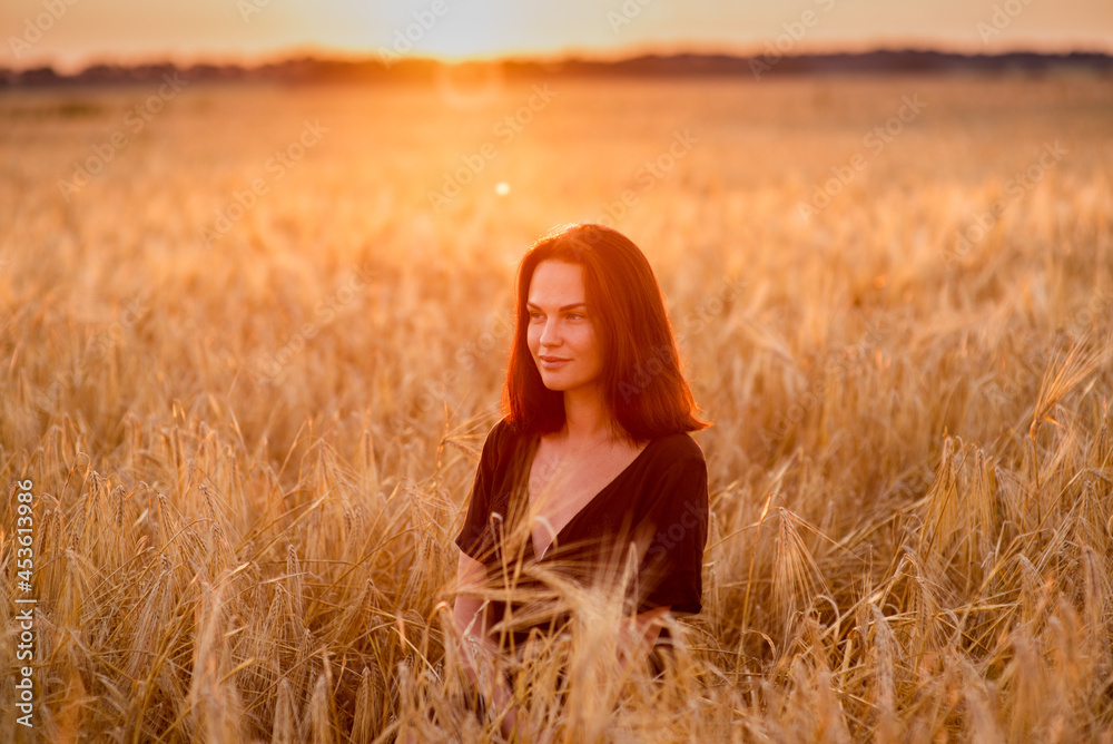 girl in a wheat field at dawn girl in a wheat field at dawn