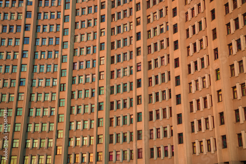building wall windows big construction background urban landmark object USSR architecture