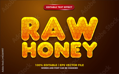 liquid raw honey yellow 3d editable text effect