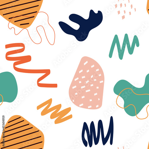Abstract simple shape seamless pattern background. Vector illustration