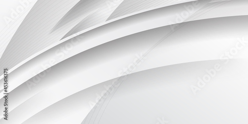 Modern simple white abstract geometric background. Abstract white wave shape with futuristic concept background. 