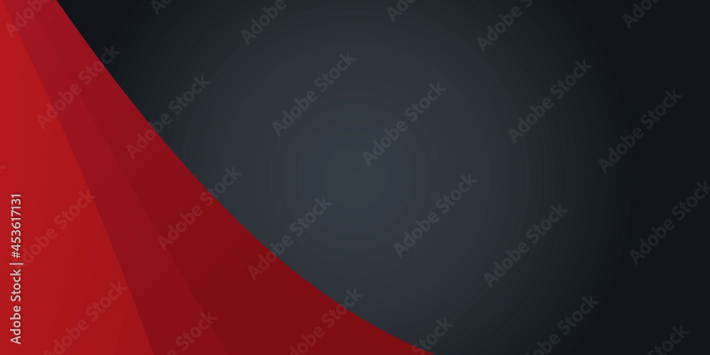 Red wave abstract shapes on black background for presentation design Red wave abstract shapes on black background for presentation design