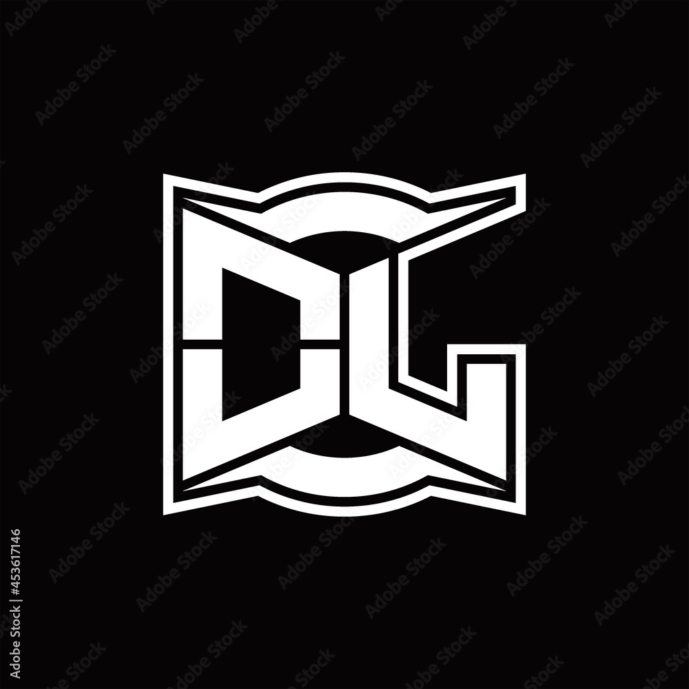 OL Logo monogram with abstract shape design template