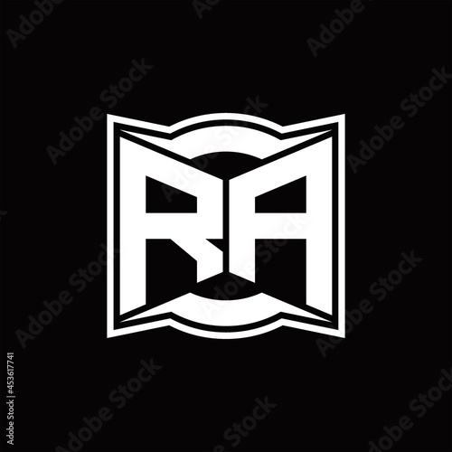 RA Logo monogram with abstract shape design template