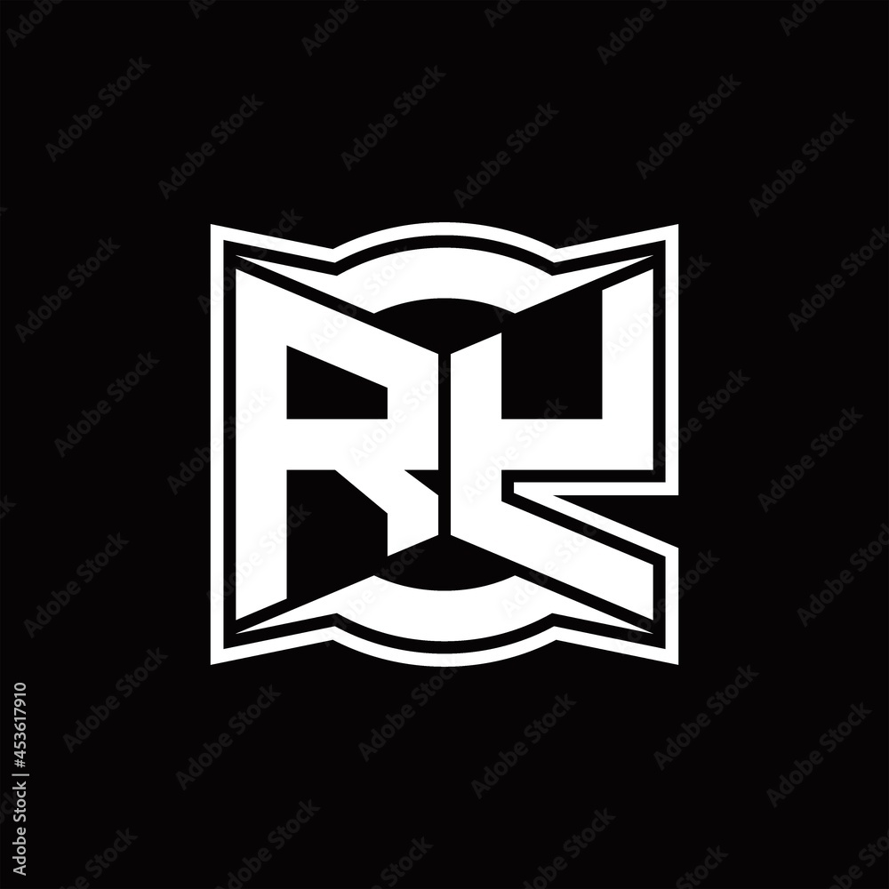 RY Logo monogram with abstract shape design template RY Logo monogram with abstract shape design template