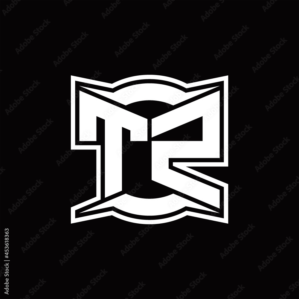 TZ Logo monogram with abstract shape design template TZ Logo monogram with abstract shape design template