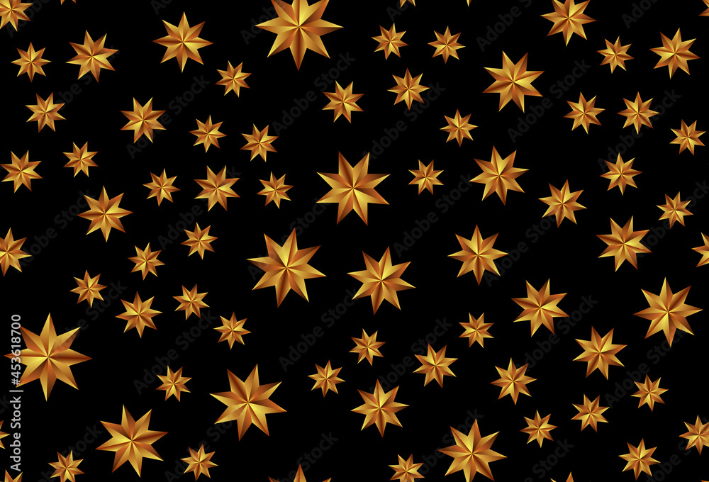 Holiday New Year and Merry Christmas Seamless Pattern Background with golden stars. Vector Illustration Holiday New Year and Merry Christmas Seamless Pattern Background with golden stars. Vector Illustration