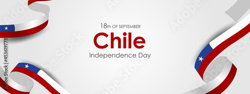 Chile Independence Day. Realistic vector, state symbols, flag, ribbons and flags
