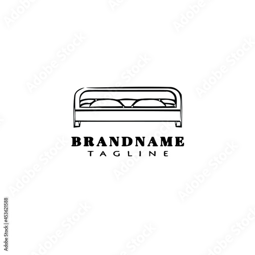 bed logo cartoon logo icon simple template black isolated vector illustration