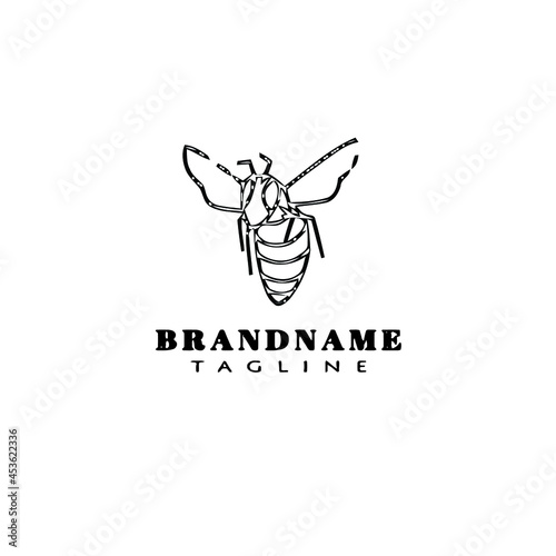 bee logo icon design template black isolated vector cartoon © darul