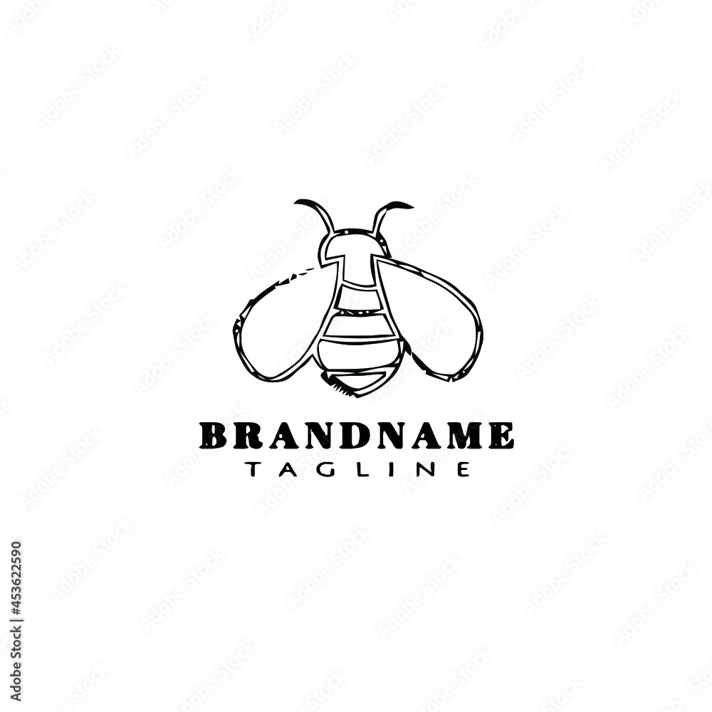 bee logo icon design template black cartoon vector illustration bee logo icon design template black cartoon vector illustration