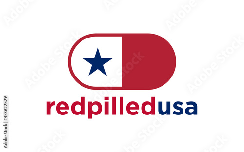 Free Download Medical pills icon in blue and red colors with stars. Medical pills illustration style uses American official colors. vector logo designs. - GFXLoad