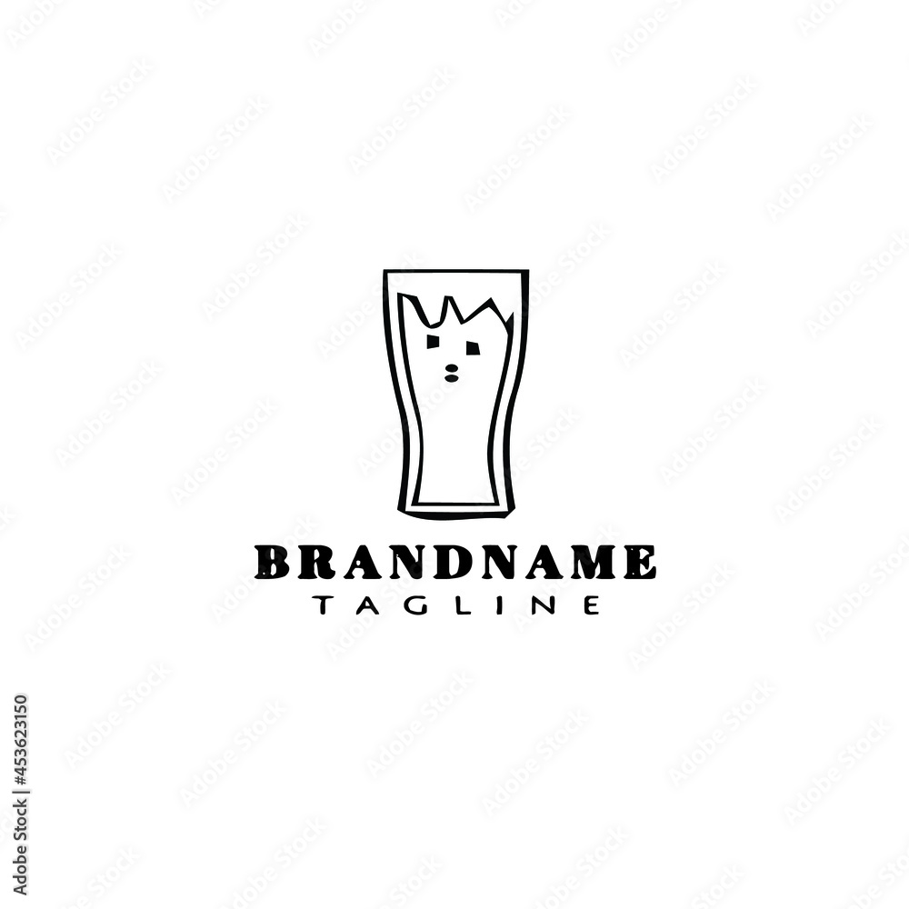 beer glasses cartoon logo icon template black vector illustration beer glasses cartoon logo icon template black vector illustration