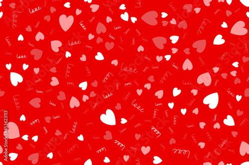 Love seamless pattern background with hearts. Vector Illustration