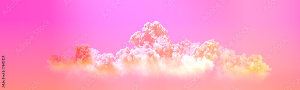 orange panorama of clouds sundown backdrop - nature 3D rendering