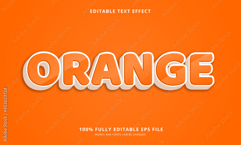 orange text style - Editable text effect