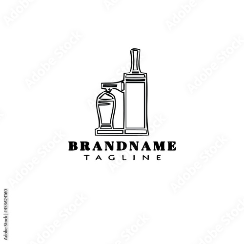 beer pump cartoon logo icon design template black flat vector illustration