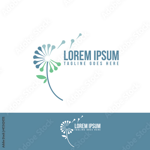 simple dandelion logo design vector nature elements illustrations