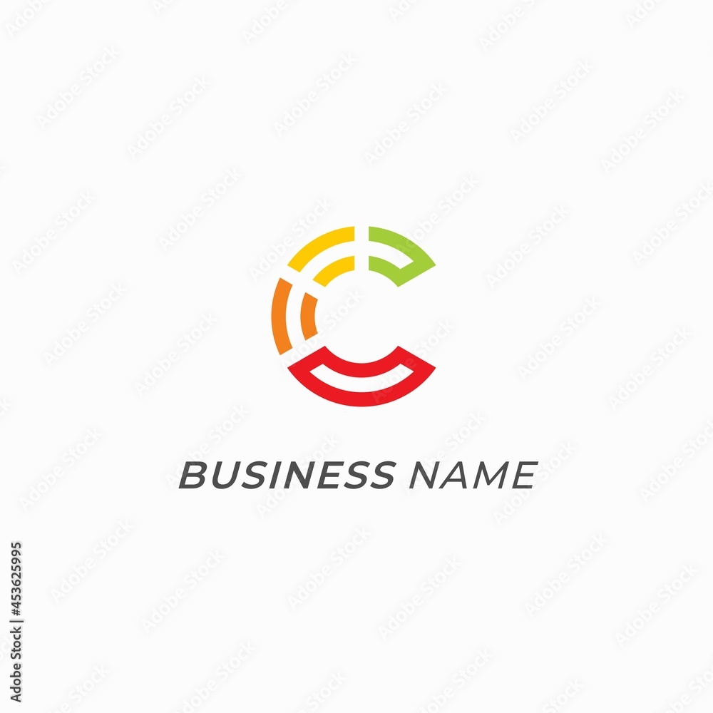 logo creative letter C full colour