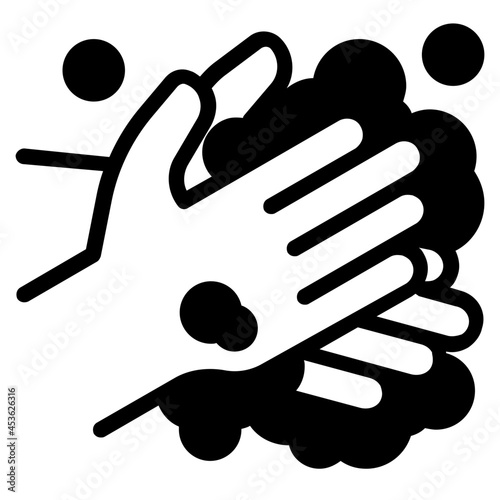 washing hand glyph icon