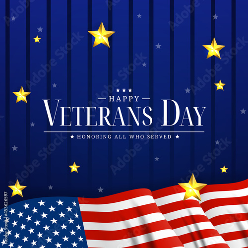 USA Veterans Day Poster. Vector Illustration. EPS10
