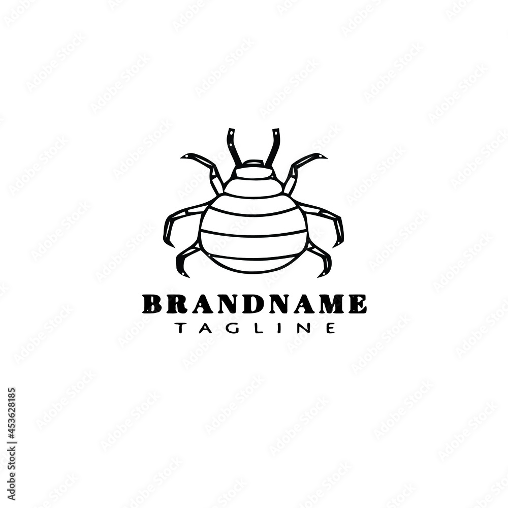 cockroach cartoon logo icon design cute black isolated vector illustration