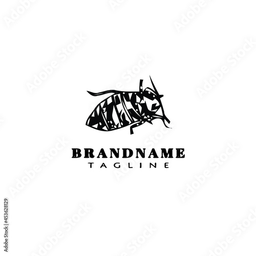 flat cockroach cartoon logo icon design template black isolated vector illustration