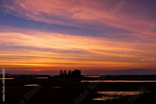 Dramatic sunset sky nature background 