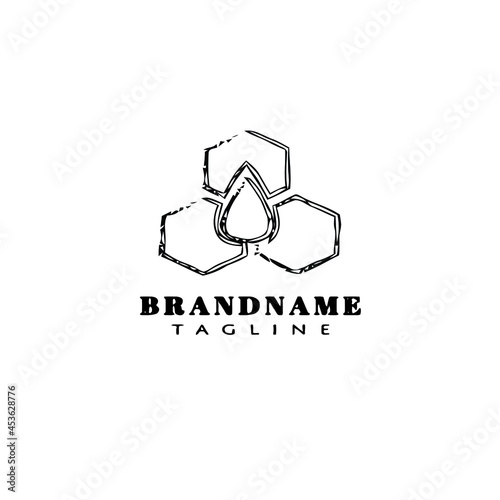 honey cartoon design logo template icon black isolated illustration