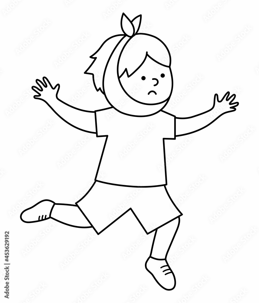 Black and white running boy with aching tooth and bandage. Ill kid patient vector illustration or coloring page. Mouth hygiene outline picture for children. Tooth treatment line icon. Black and white running boy with aching tooth and bandage. Ill kid patient vector illustration or coloring page. Mouth hygiene outline picture for children. Tooth treatment line icon.