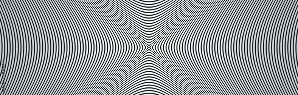 Wide futuristic technological background with concentric circles