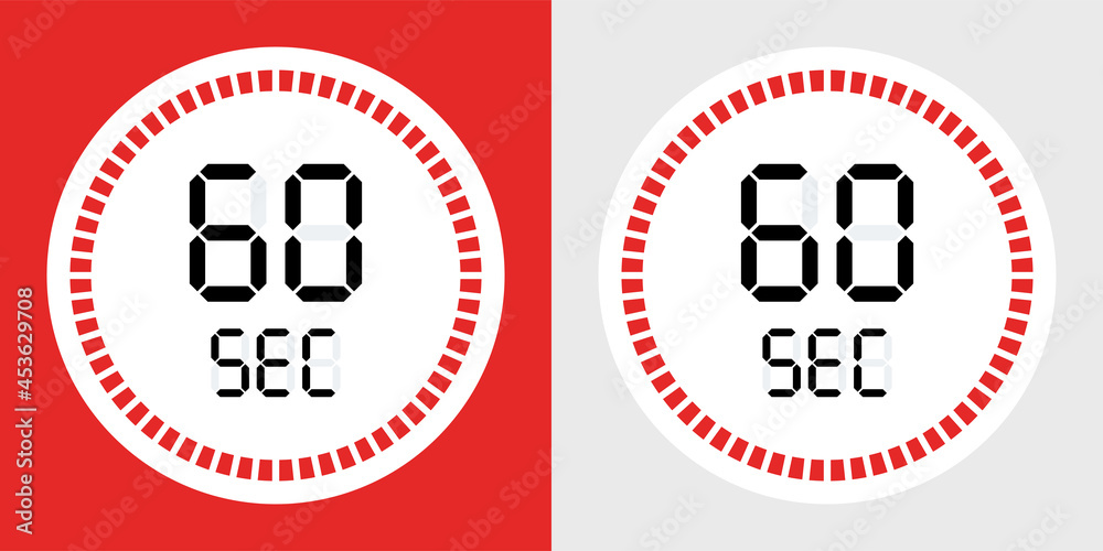 60 sec stopwatch icon vector illustration. 60 sec stopwatch icon vector illustration.