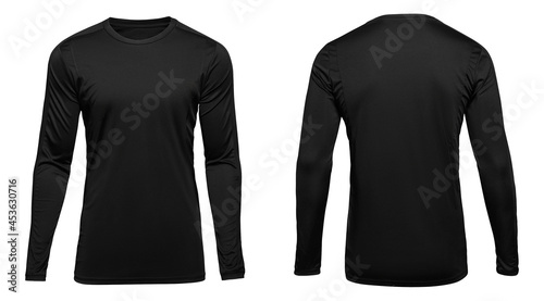Konstfotografi Sports football black shirt with long sleeves isolated on white background