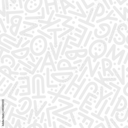 A pattern of letters of the English alphabet in random order. Vector illustration.