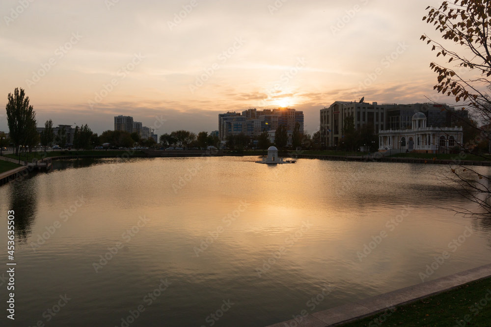 Fototapeta premium embankment in Astrakhan of Peter the Great
