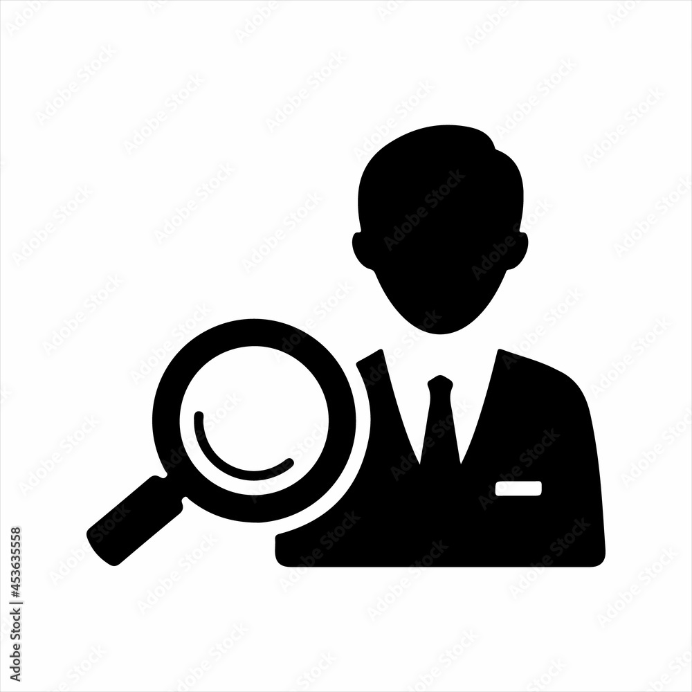 Find user icon. Vector and glyph Find user icon. Vector and glyph