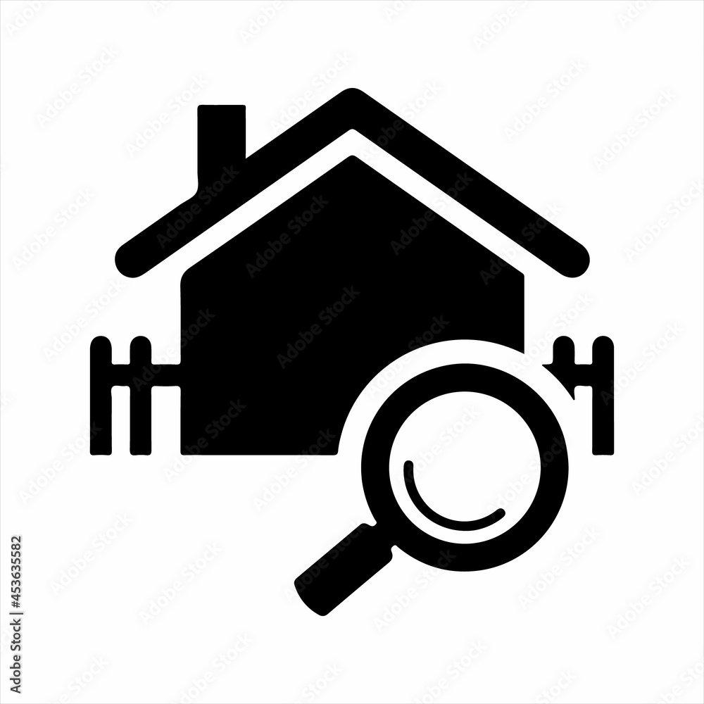 Find a real estate company icon. Vector and glyph Find a real estate company icon. Vector and glyph