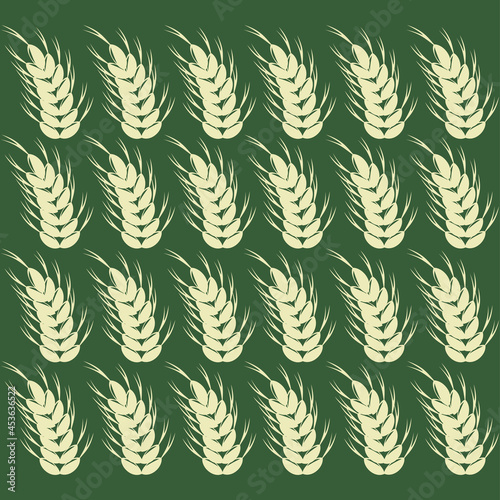 wheat ear on a green background