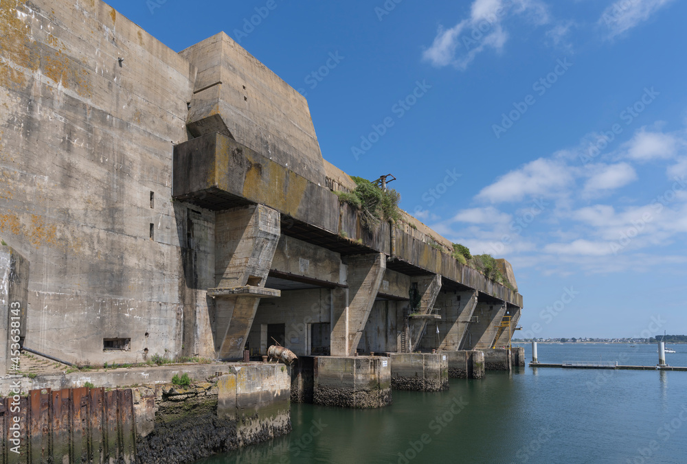 Historic submarine bunker building in Lorient. Historic submarine bunker building in Lorient.
