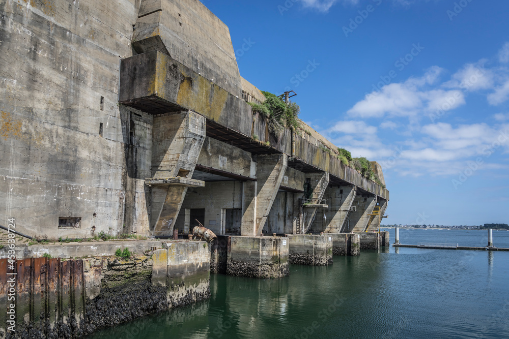 Historic submarine bunker building in Lorient. Historic submarine bunker building in Lorient.