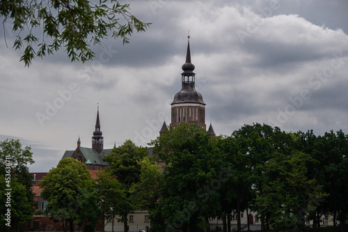 The view of the St. Marys Church in the Hanseatic city of Stralsund