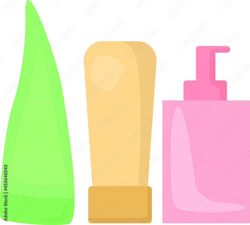 Cosmetics icon. Korean cosmetics for the skin. Cartoon illustration of