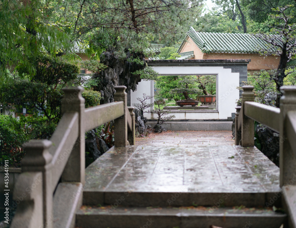 old stone bridge in the garden