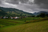 Small hungarian village on a cloudy late summer day.