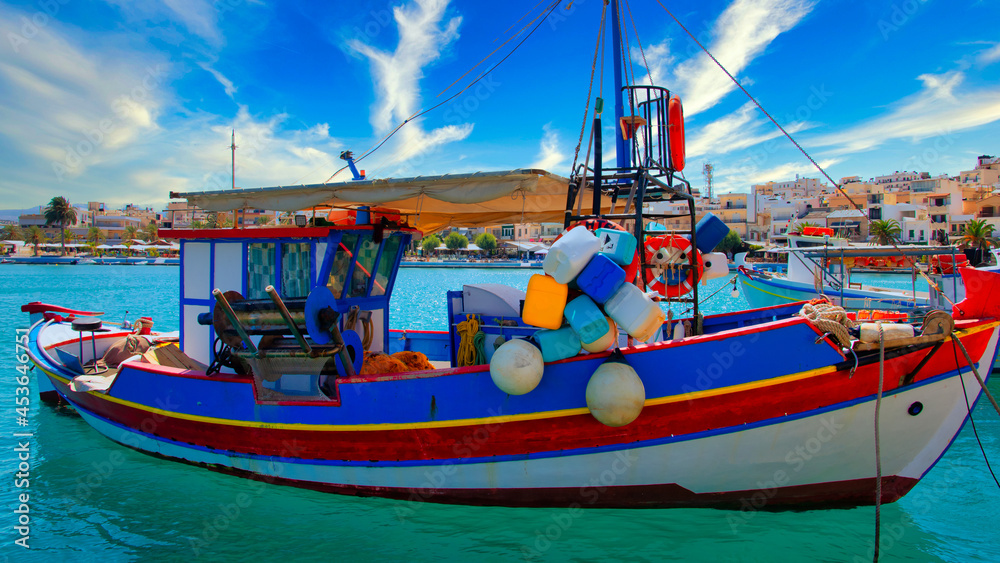 Fishing ship in the port of Sitia on the island of Crete