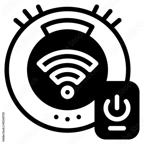 robot vacuum glyph icon