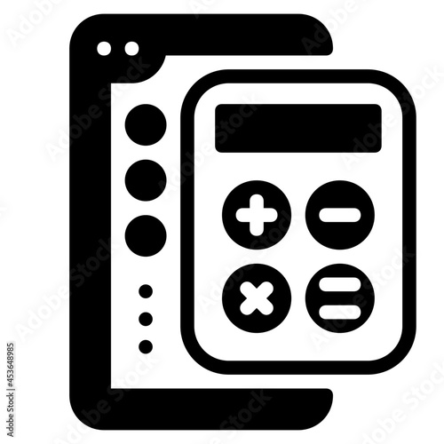 calculator glyph icon