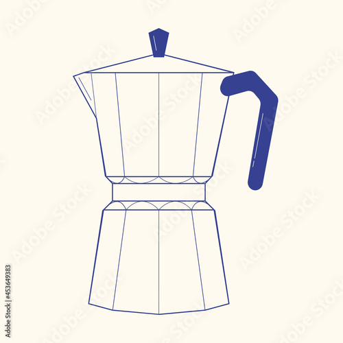 Moka pot vector illustration. Geyser coffee maker