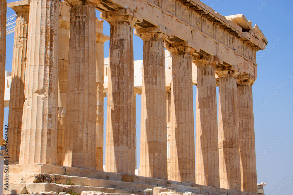 Akropolis in Athens with blue sky